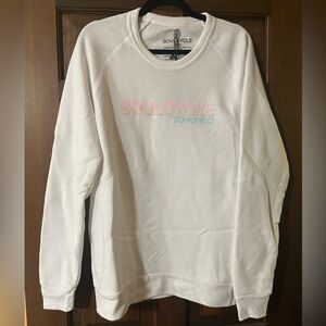 NEW SoulCycle Striped Soul Region Sweatshirt Toronto in White - Size L